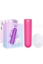 Mini vibrator fuchsia tip glont cu telecomanda wireless pentru stimulare vaginala