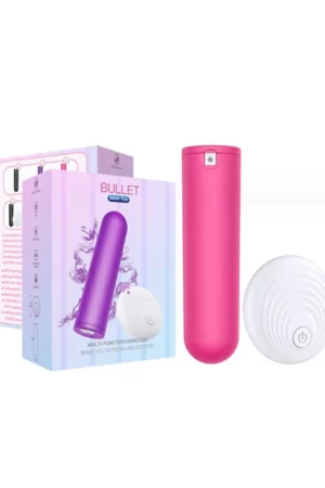 Mini vibrator fuchsia tip glont cu telecomanda wireless pentru stimulare vaginala