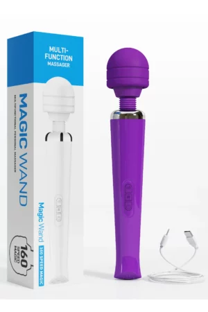 Vibrator tip WAND mov pentru stimularea clitorisului cu multiple moduri de vibratii si intensitati