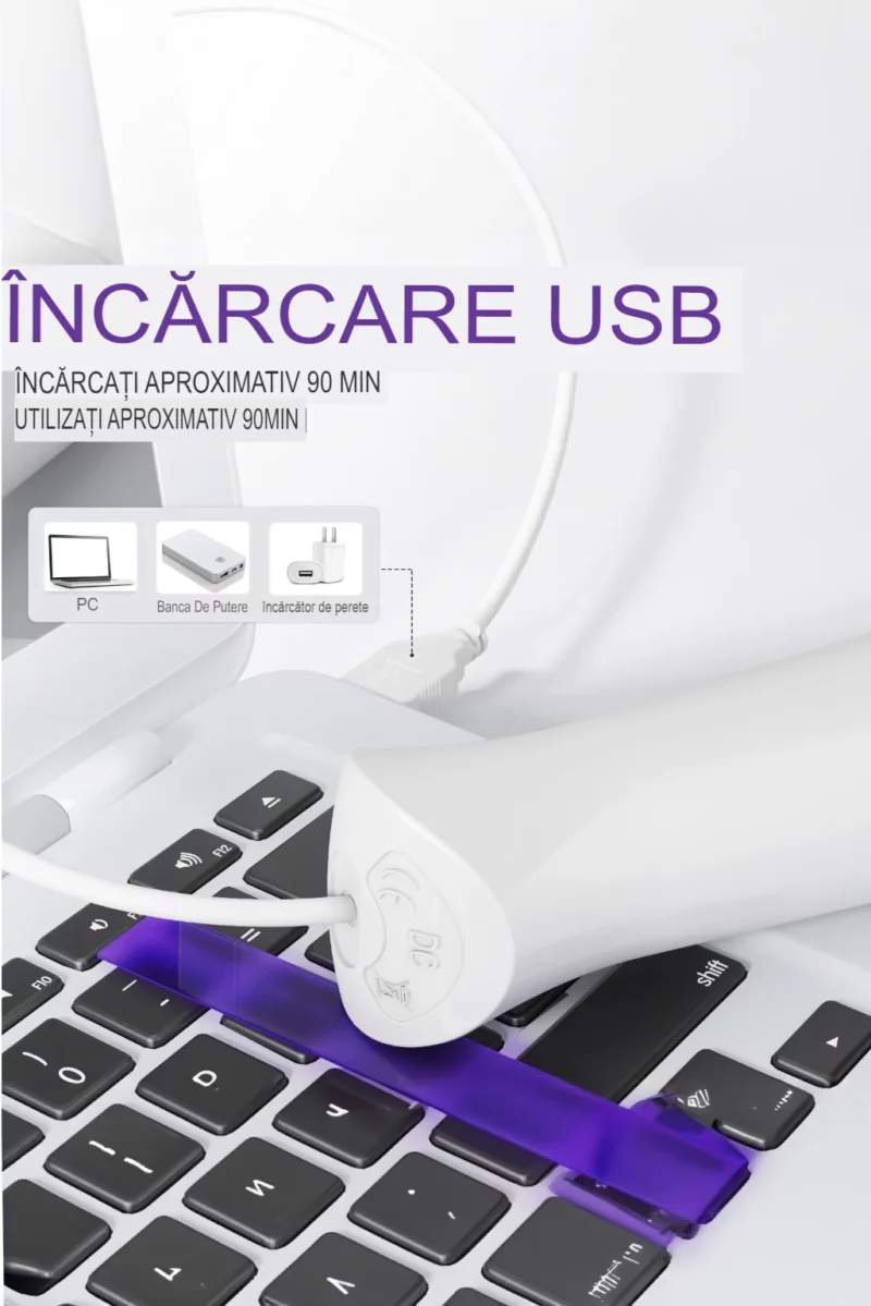 Vibrator tip WAND pentru stimularea clitorisului cu multiple moduri de vibratii si intensitati, Alb - imagine 11