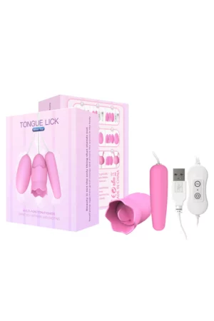 Vibrator dublu tip OU roz cu telecomanda pe fir pentru stimulare vaginala si clitoridiana