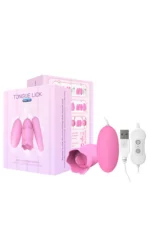 Vibrator dublu tip OU roz cu telecomanda pe fir pentru stimulare vaginala si clitoridiana,