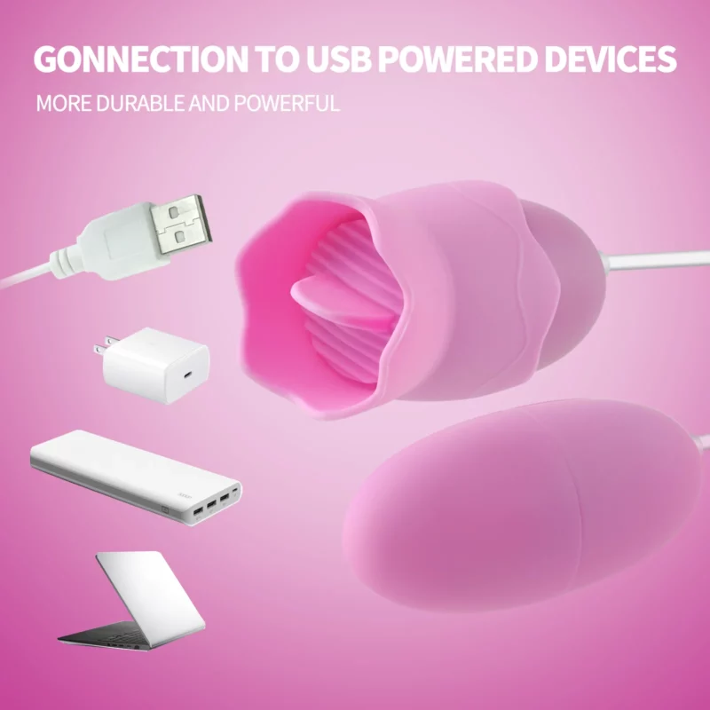 Vibrator dublu tip OU cu telecomanda pe fir pentru stimulare vaginala si clitoridiana, Roz - imagine 3