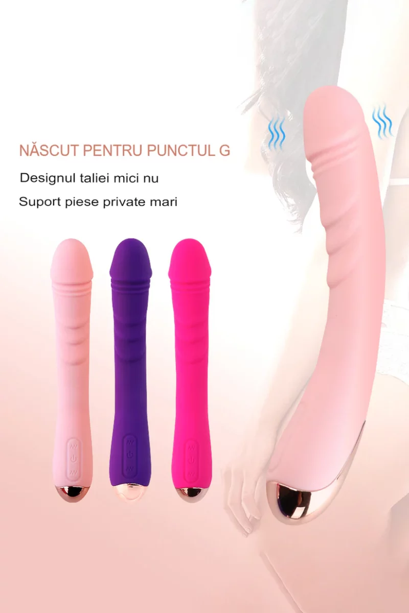 Vibrator flexibil pentru stimulare vaginala cu multiple moduri de vibratii si intensitati, Fuchsia - imagine 3