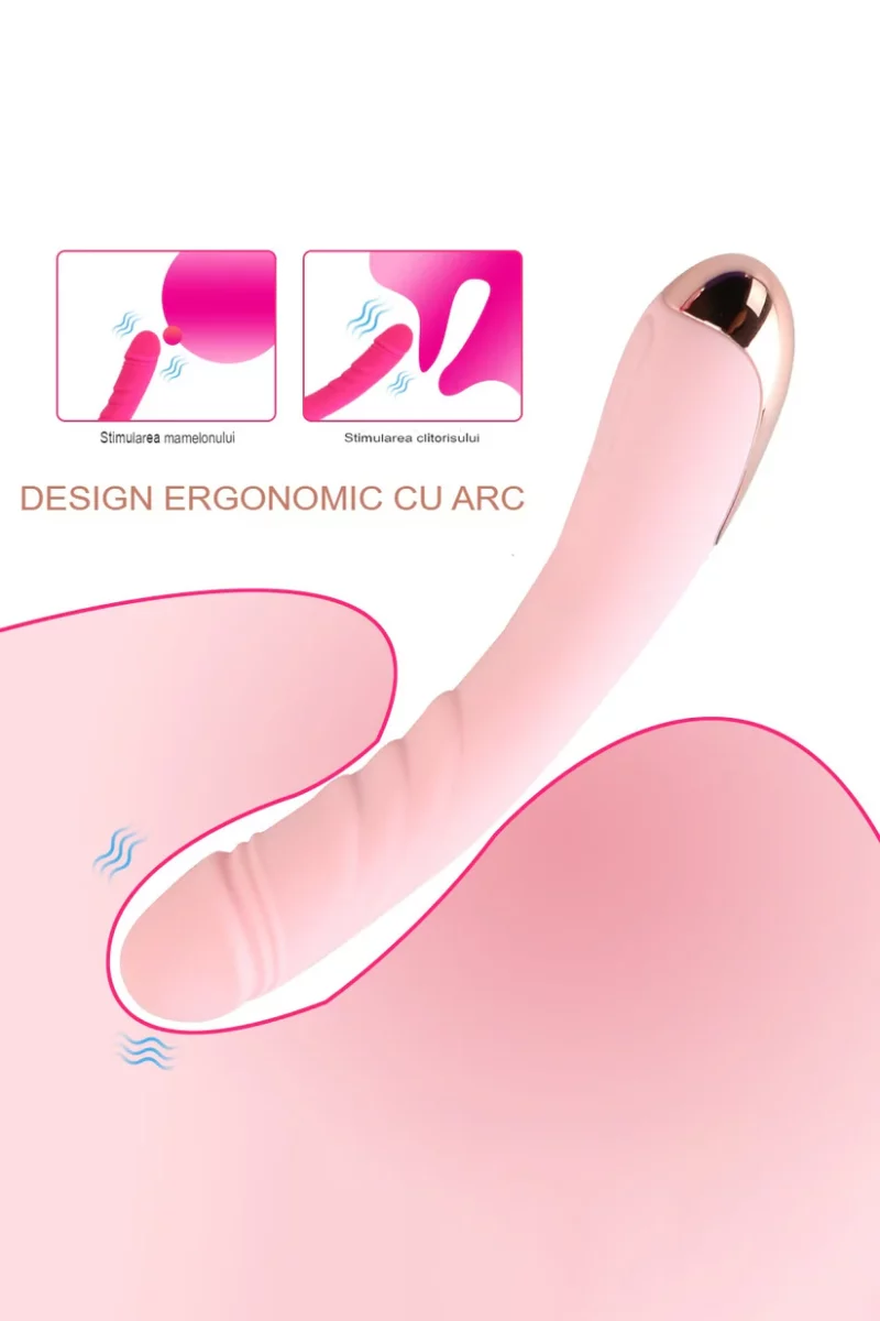 Vibrator flexibil pentru stimulare vaginala cu multiple moduri de vibratii si intensitati, Fuchsia - imagine 5