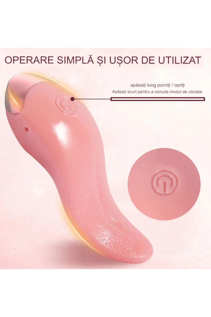 Vibrator limba pentru stimulare clitoridiana cu multiple moduri de vibrare, Rose - imagine 3