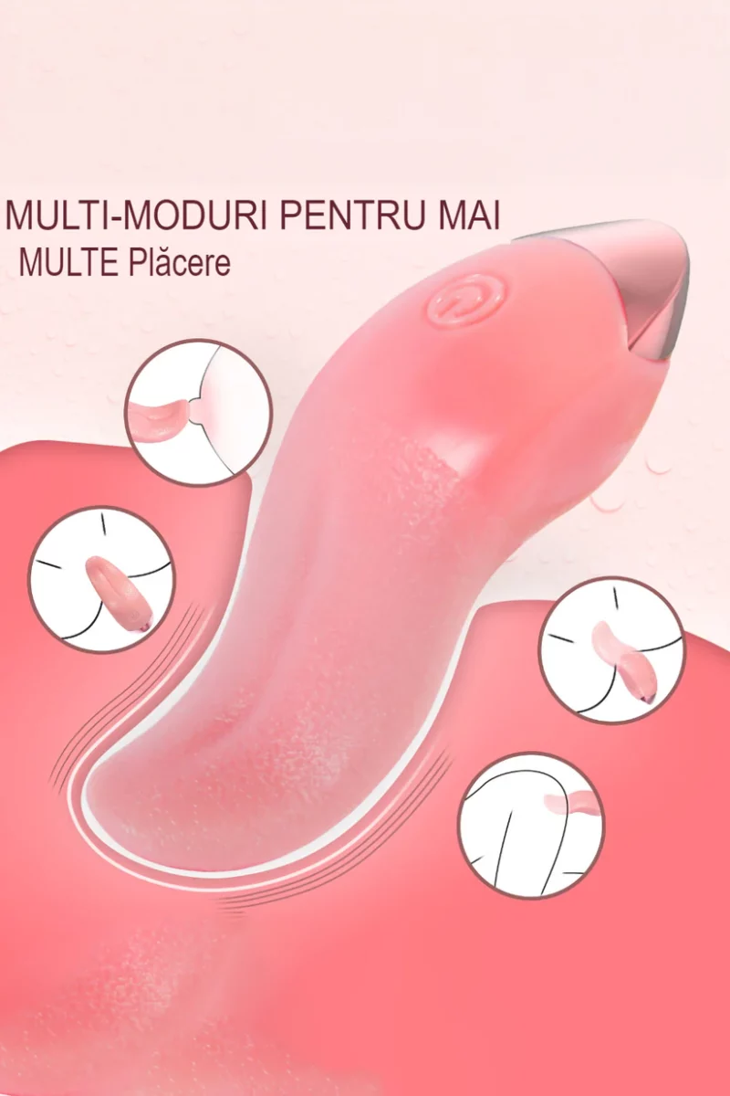 Vibrator limba pentru stimulare clitoridiana cu multiple moduri de vibrare, Rose - imagine 10