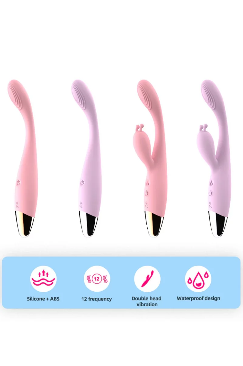 Vibrator dublu, tip iepuras, cu functie de incalzire Max Pleasure si doua segmente care vibreaza independent, Lila - imagine 3