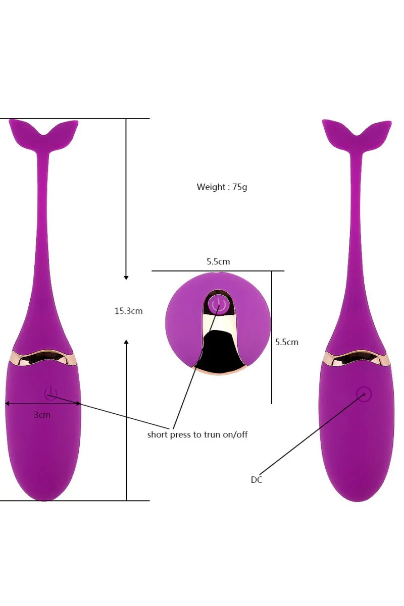 Vibrator tip Ou cu vibratii si telecomanda, pentru stimularea punctului G si a clitorisului, fuchsia - imagine 6