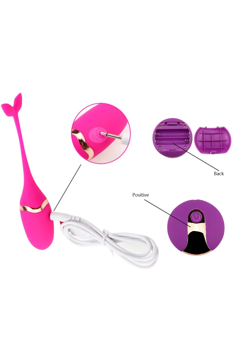 Vibrator tip Ou cu vibratii si telecomanda, pentru stimularea punctului G si a clitorisului, fuchsia - imagine 2