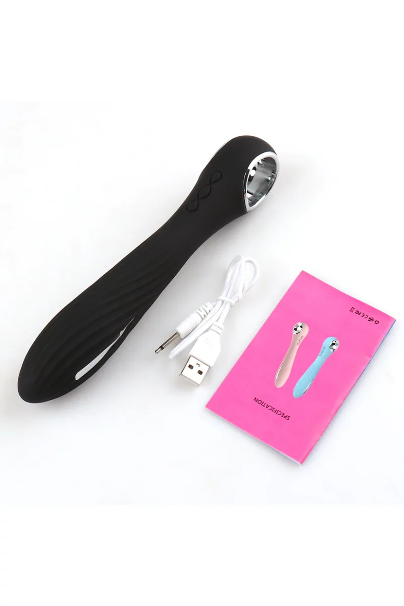 Vibrator cu striatii, functie de electrostimulare si multiple moduri de vibrare, Negru - imagine 2