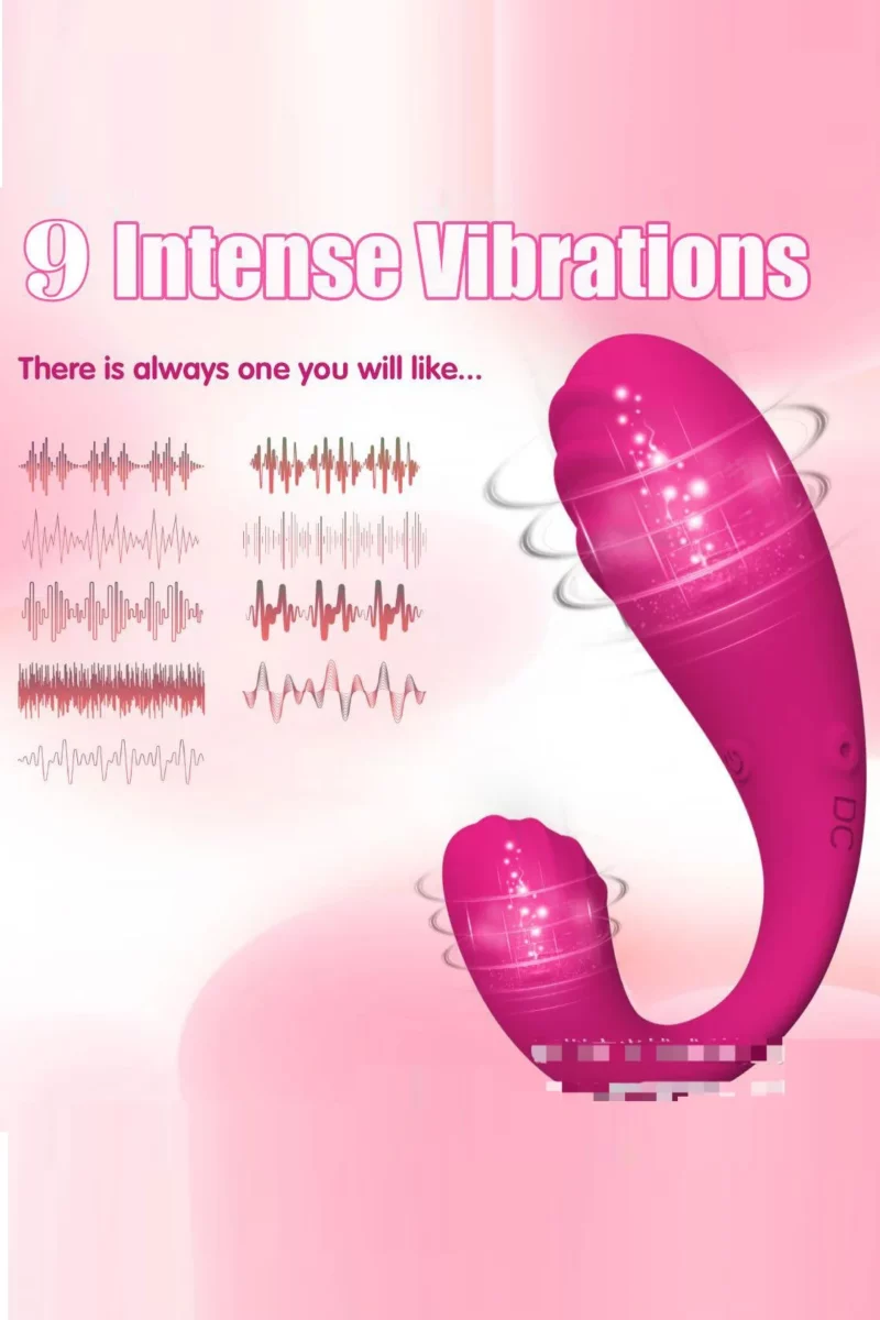 Vibrator SMART pentru stimulare vaginala si clitoridiana cu doua zone de vibrare independente, Fuchsia - imagine 5