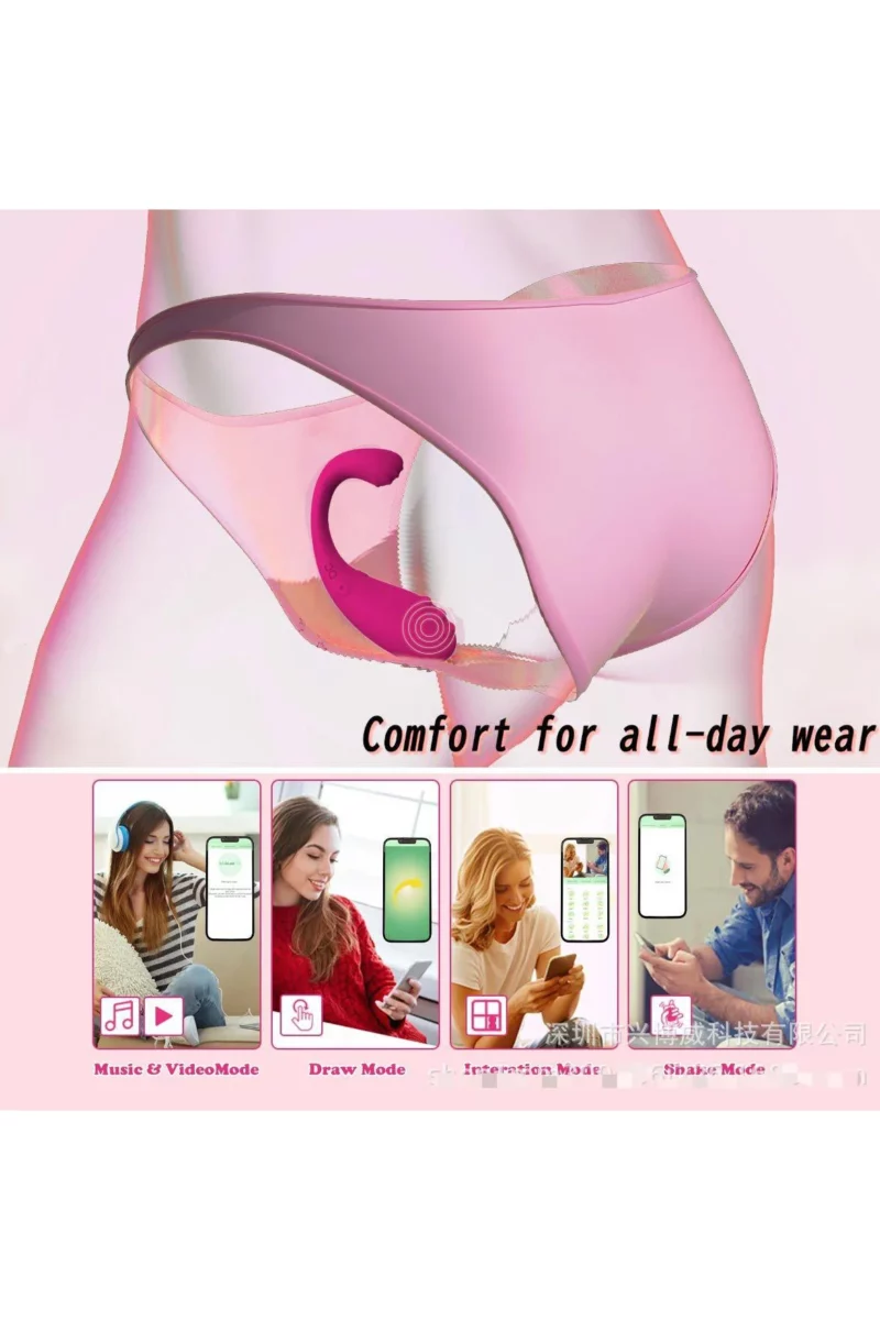 Vibrator SMART pentru stimulare vaginala si clitoridiana cu doua zone de vibrare independente, Fuchsia - imagine 4