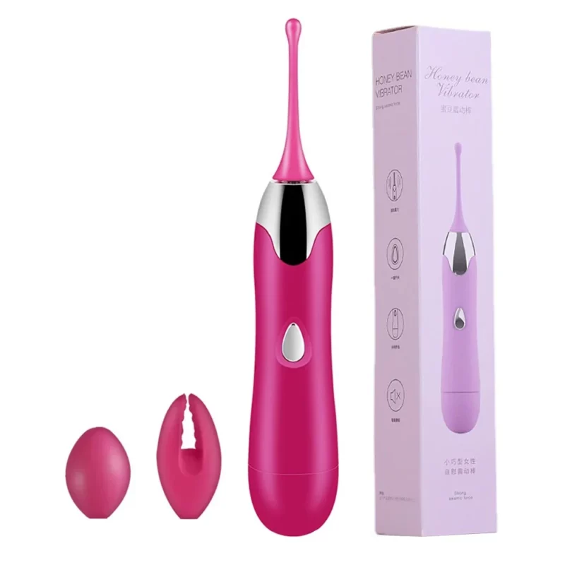 Vibrator pentru stimularea clitorisului cu 2 accesorii si multiple moduri de vibratie, Mov - imagine 3