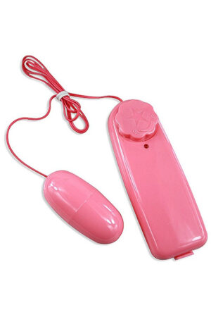 Vibrator tip OU roz cu telecomanda pe fir si alimentare cu baterii,