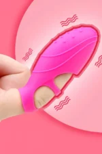 Vibrator/stimulator fuchsia clitoridian cu suport pentru deget