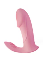 Mini vibrator smart, tip fluture, controlabil de pe telefon, prin aplicatie, stimulare vaginala si clitoridiana, Roz