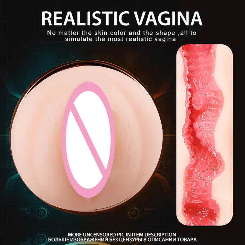 Masturbator cu vibratii si sunete pentru simularea sexului vaginal, Nude - imagine 5