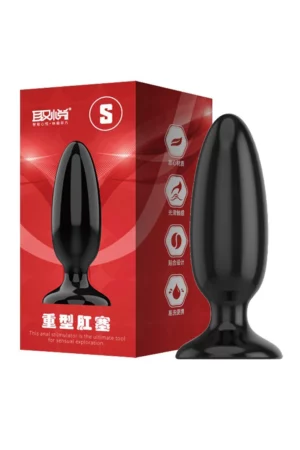 Dop anal (Butt Plug) din silicon, cu diametru de 4 cm, negru