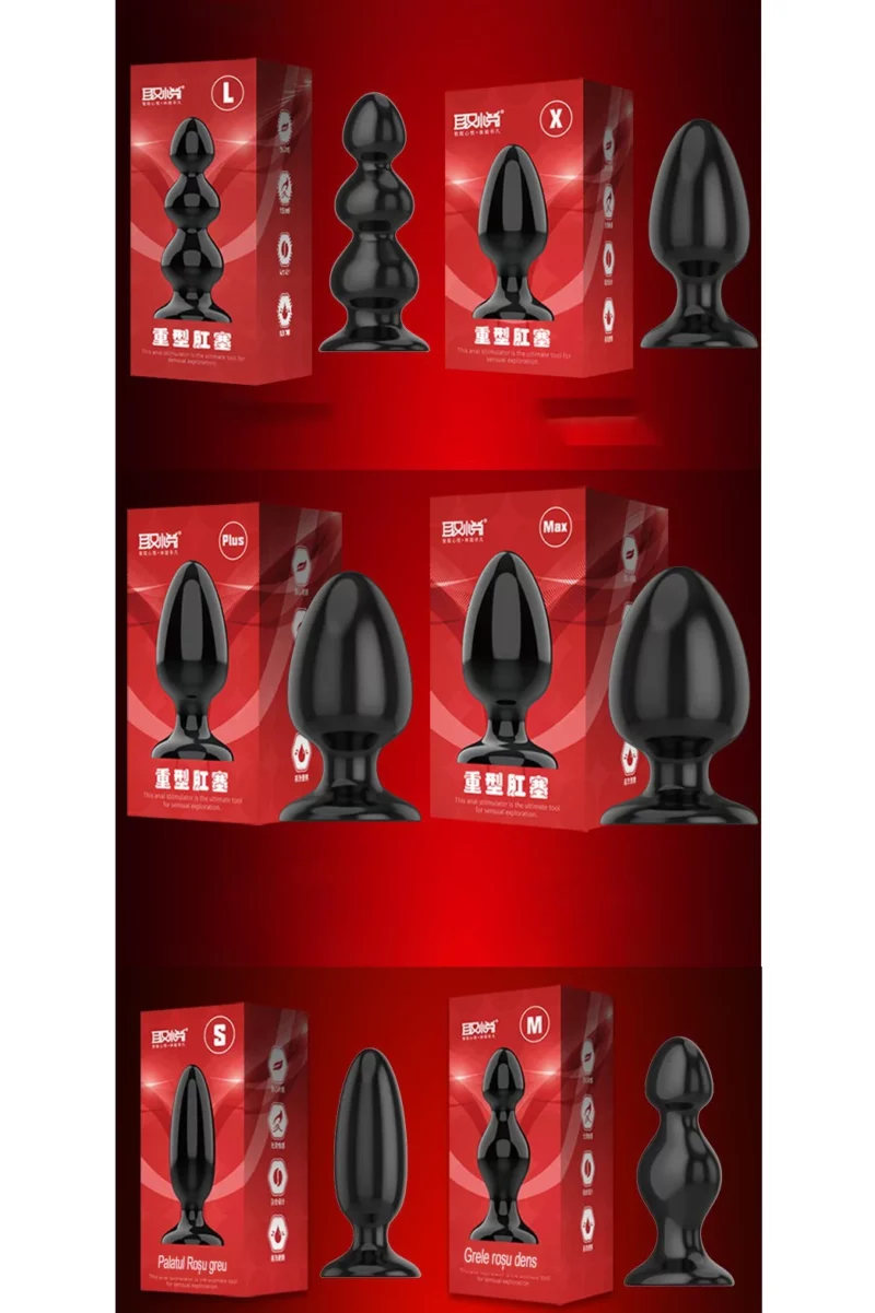 Dop anal (Butt Plug) din silicon, cu diametru de 7 cm, negru - imagine 3