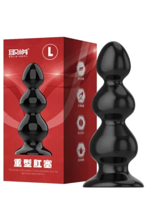 Dop anal (Butt Plug) din silicon, cu diametru de 5.6 cm, negru