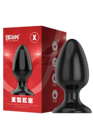 Dop anal (Butt Plug) din silicon, cu diametru de 6 cm, negru