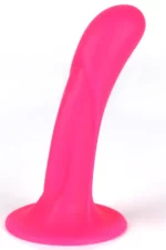 Dildo din silicon moale cu ventuza pentru o fixare, stimulare Fuchsia