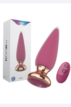 Vibrator anal I-MOON CROSS cu telecomanda si multiple moduri de vibrare, fuchsia si auriu