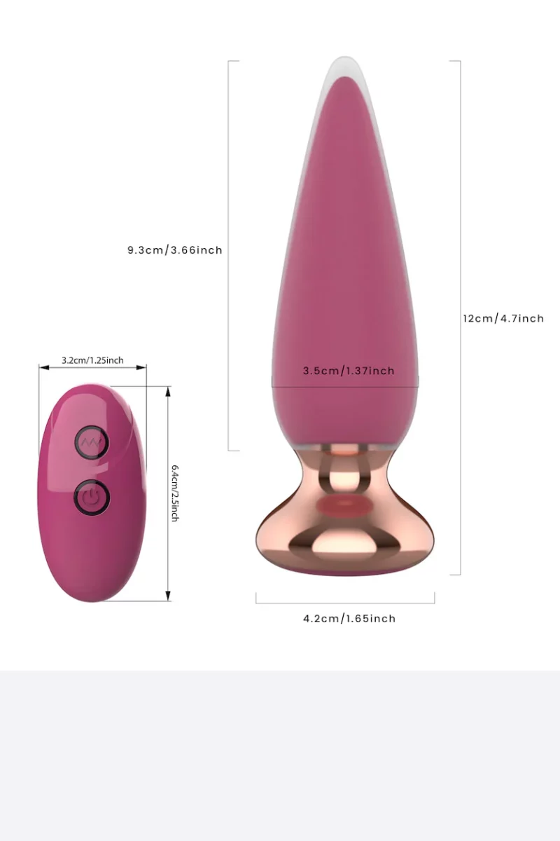 Vibrator anal I-MOON CROSS cu telecomanda si multiple moduri de vibrare, fuchsia si auriu - imagine 12