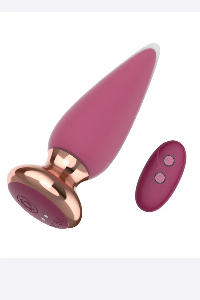 Vibrator anal I-MOON CROSS cu telecomanda si multiple moduri de vibrare, fuchsia si auriu - imagine 10