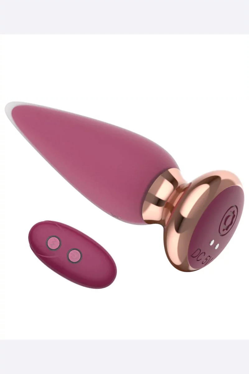 Vibrator anal I-MOON CROSS cu telecomanda si multiple moduri de vibrare, fuchsia si auriu - imagine 8