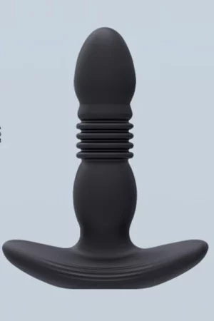 Vibrator anal cu functie de impingere/telescopca, telecomanda wireles, Negru