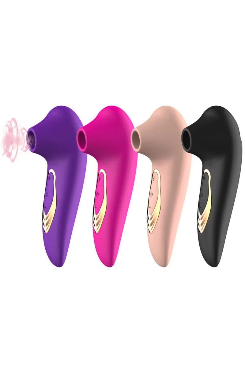 Vibrator clitoridian cu functie de suctiune/aspirare cu multiple intensitati, Crem - imagine 4