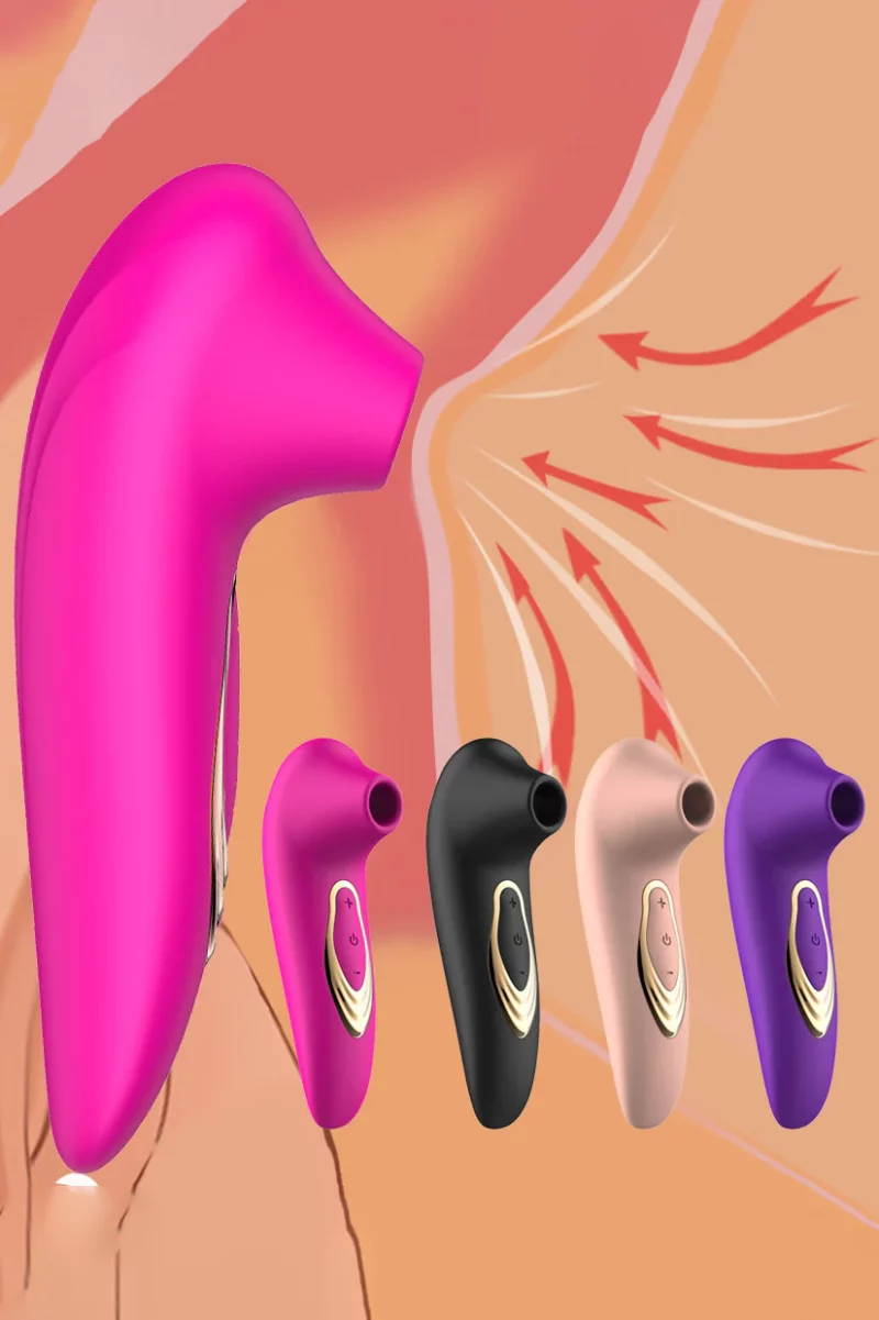 Vibrator clitoridian cu functie de suctiune/aspirare cu multiple intensitati, Fuchsia - imagine 2