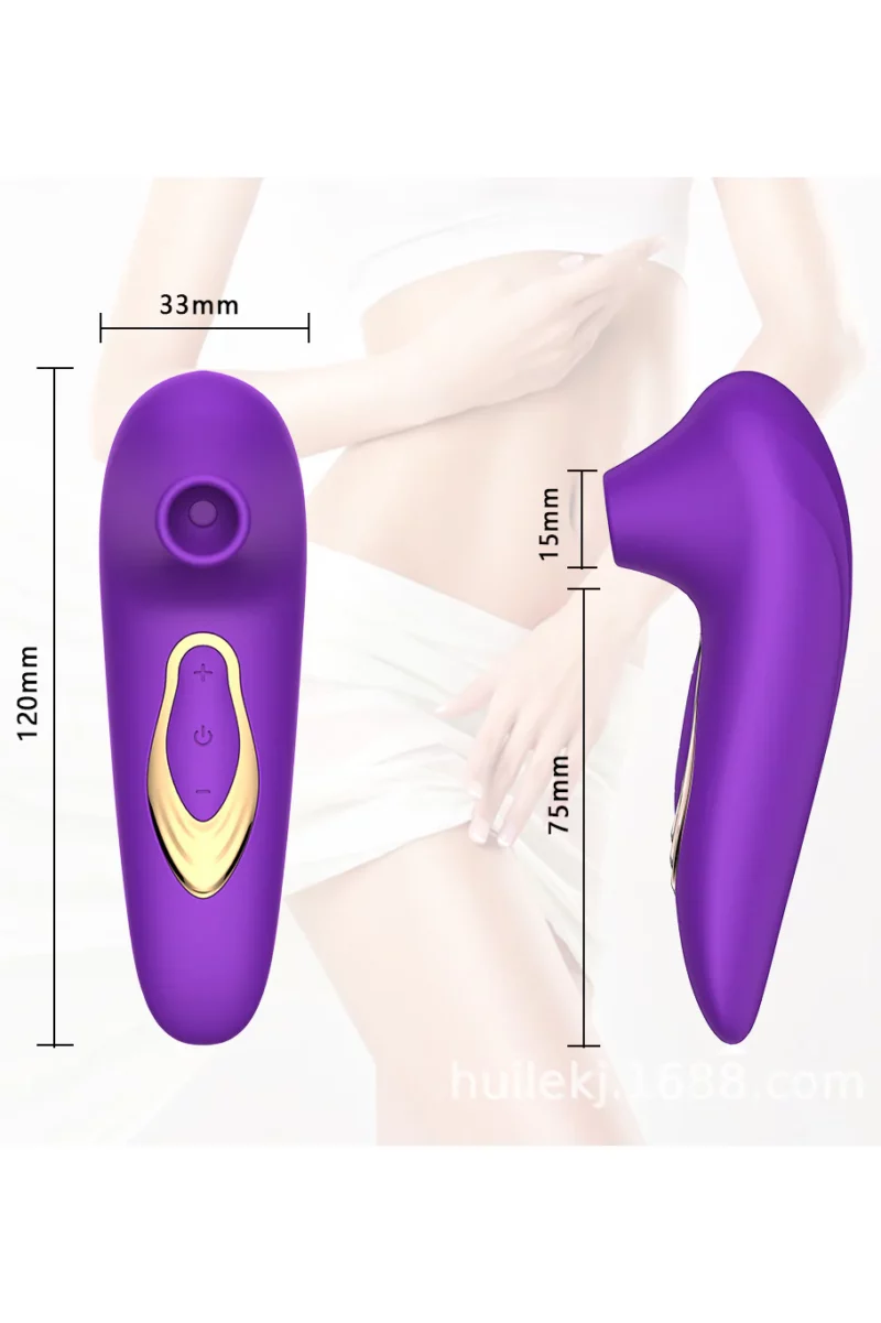 Vibrator clitoridian cu functie de suctiune/aspirare cu multiple intensitati, Negru - imagine 11