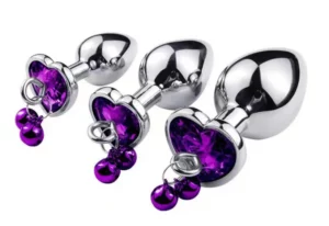 Set butt plug metalic premium și kit dopuri metalice mov TOY486a-11