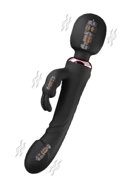 Vibrator cu 3 motoare și dispozitiv stimulare clitoridiană premium TOY614-1